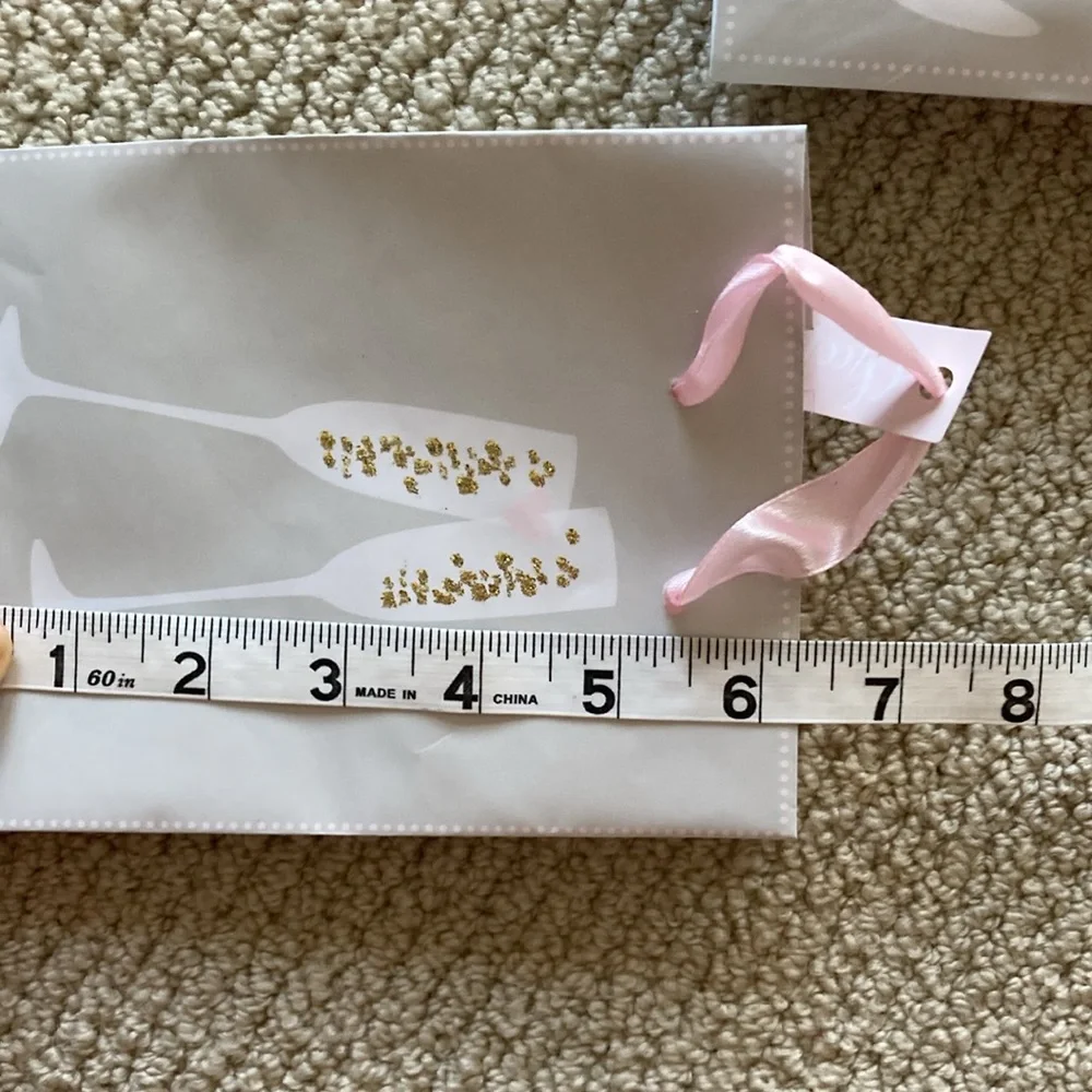 Small Champagne Gift Bags Set of 5 Like New Grad Bachelorette Engagement Party
